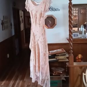 Peach color with flower dress